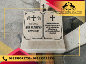 Batu Nisan Marmer Model Buku Mewah Elegan Minimalis